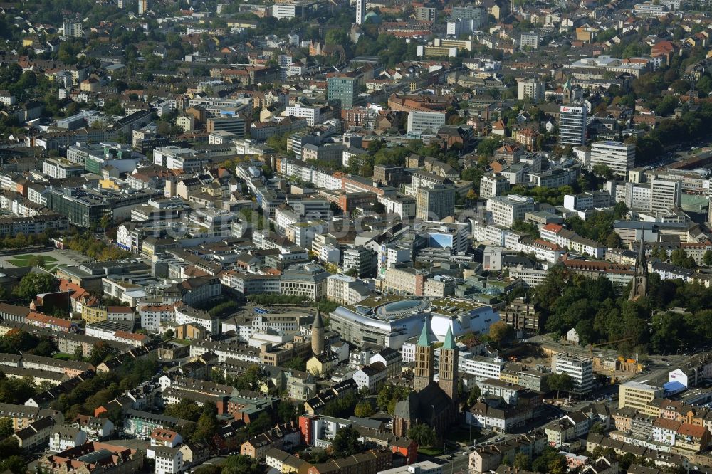 Luftaufnahme Kassel - Stadtzentrum im Innenstadtbereich in Kassel im Bundesland Hessen