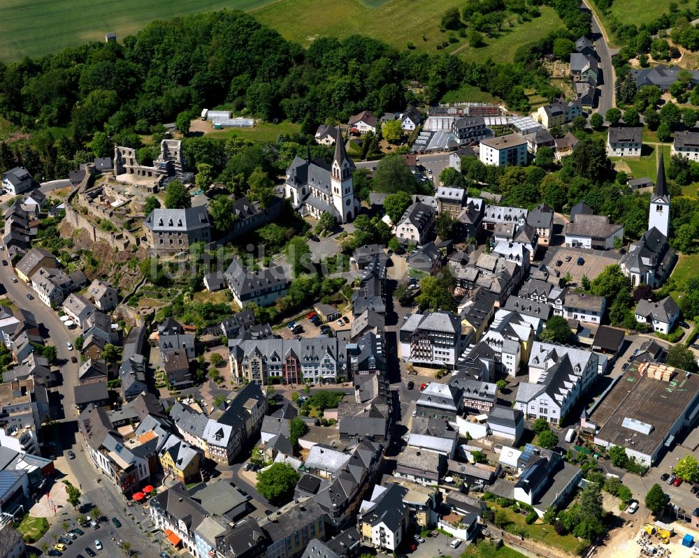 Luftaufnahme Kastellaun - Stadtzentrum im Innenstadtbereich in Kastellaun im Bundesland Rheinland-Pfalz