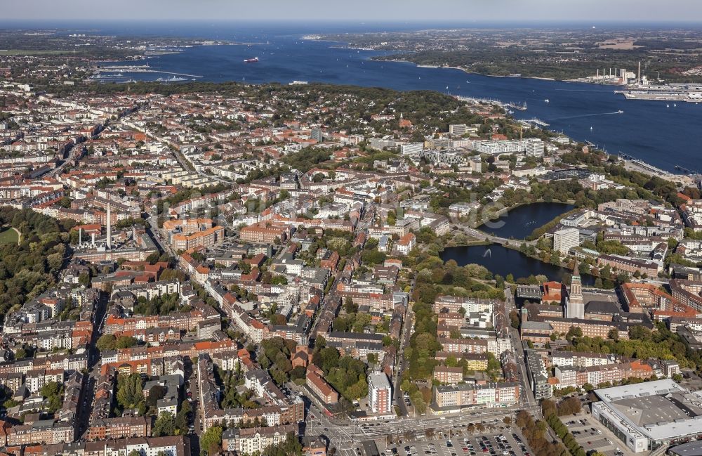 Luftbild Kiel - Stadtzentrum im Innenstadtbereich in Kiel im Bundesland Schleswig-Holstein, Deutschland