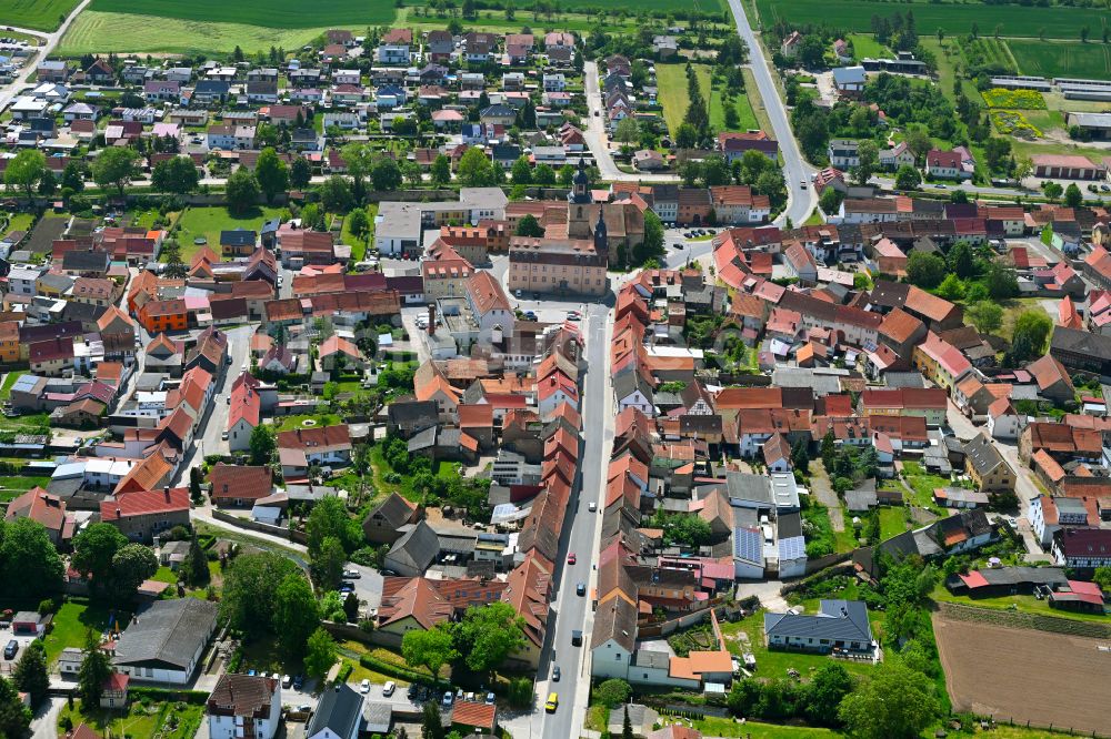 Kindelbrück aus der Vogelperspektive: Stadtzentrum im Innenstadtbereich in Kindelbrück im Bundesland Thüringen, Deutschland