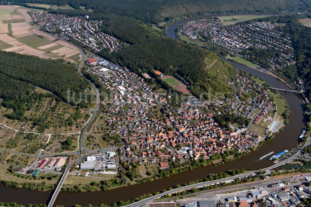 Kreuzwertheim von oben - Stadtzentrum im Innenstadtbereich in Kreuzwertheim im Bundesland Bayern, Deutschland