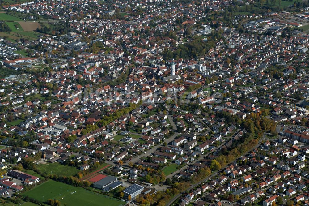 Luftbild Langenau - Stadtzentrum im Innenstadtbereich in Langenau im Bundesland Baden-Württemberg, Deutschland