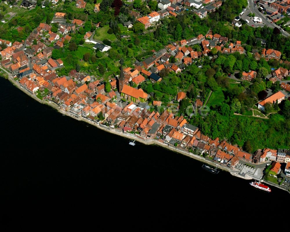 Luftaufnahme Lauenburg/Elbe - Stadtzentrum im Innenstadtbereich in Lauenburg/Elbe im Bundesland Schleswig-Holstein, Deutschland