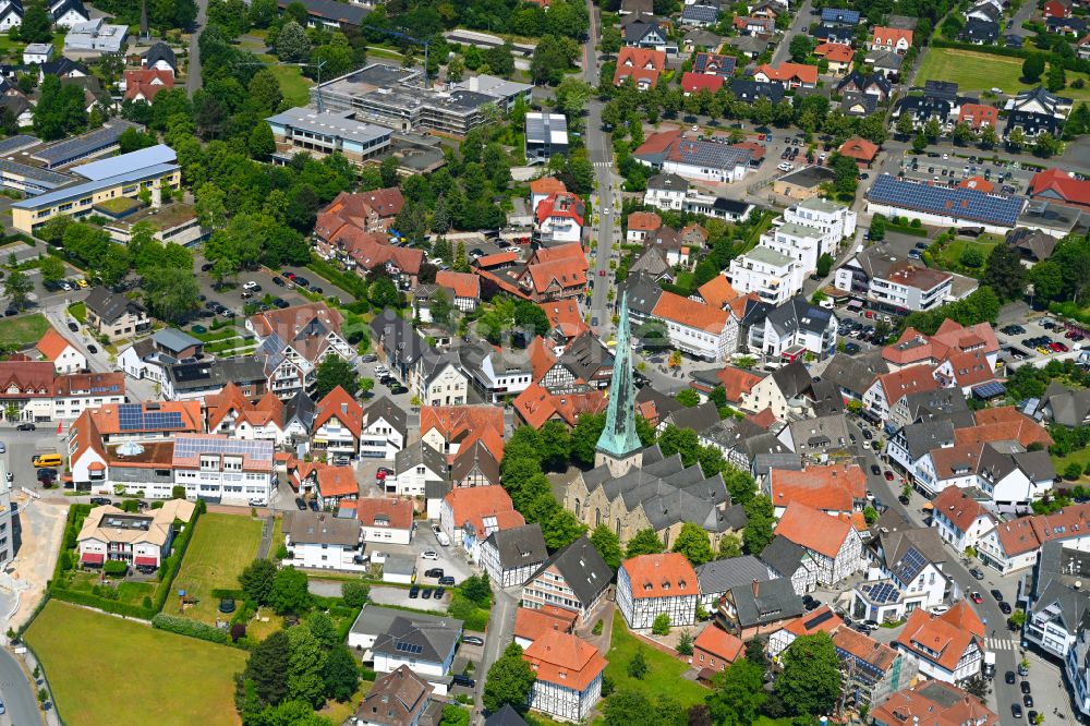 Luftaufnahme Laumeskamp - Stadtzentrum im Innenstadtbereich in Laumeskamp im Bundesland Nordrhein-Westfalen, Deutschland