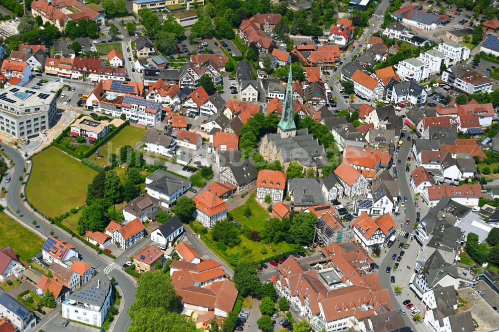 Laumeskamp aus der Vogelperspektive: Stadtzentrum im Innenstadtbereich in Laumeskamp im Bundesland Nordrhein-Westfalen, Deutschland