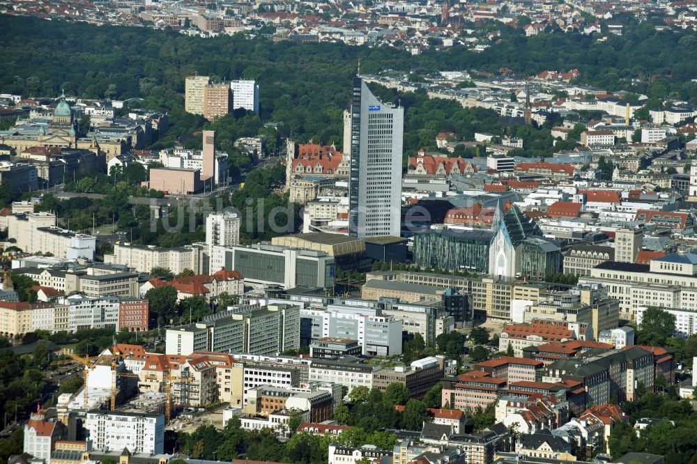 Leipzig von oben - Stadtzentrum im Innenstadtbereich in Leipzig im Bundesland Sachsen