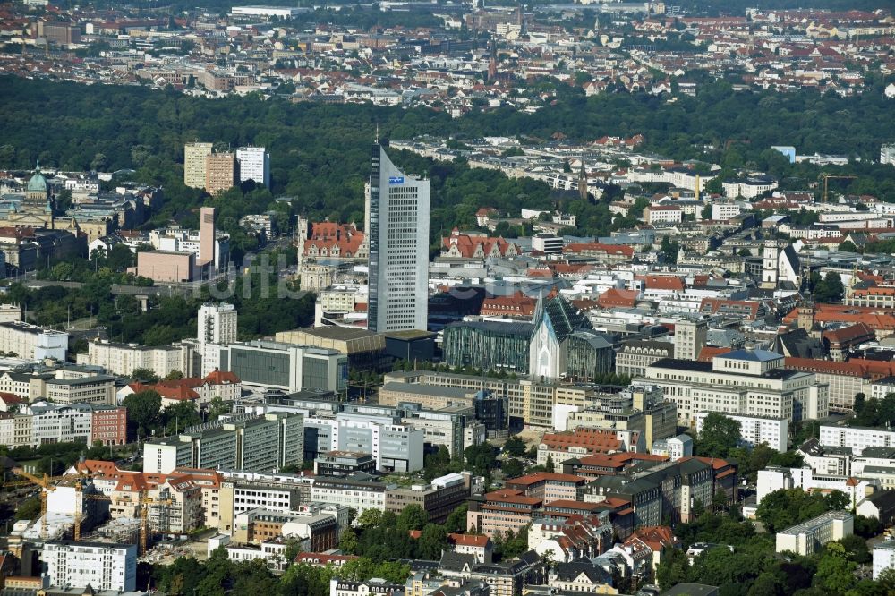 Leipzig aus der Vogelperspektive: Stadtzentrum im Innenstadtbereich in Leipzig im Bundesland Sachsen