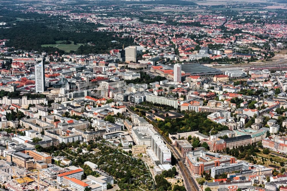 Luftbild Leipzig - Stadtzentrum im Innenstadtbereich in Leipzig im Bundesland Sachsen