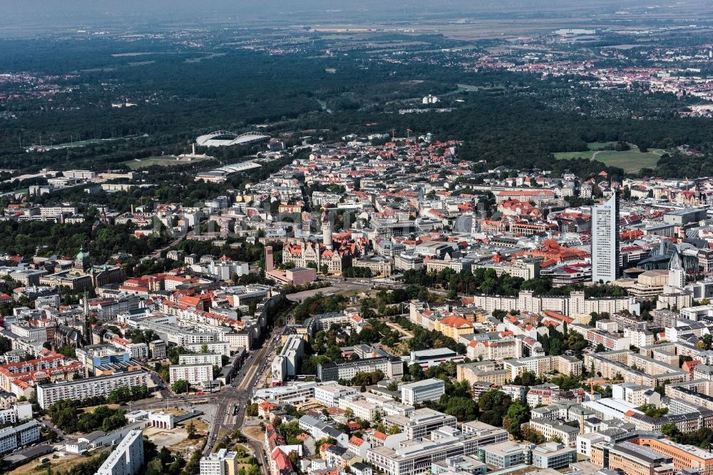 Luftaufnahme Leipzig - Stadtzentrum im Innenstadtbereich in Leipzig im Bundesland Sachsen