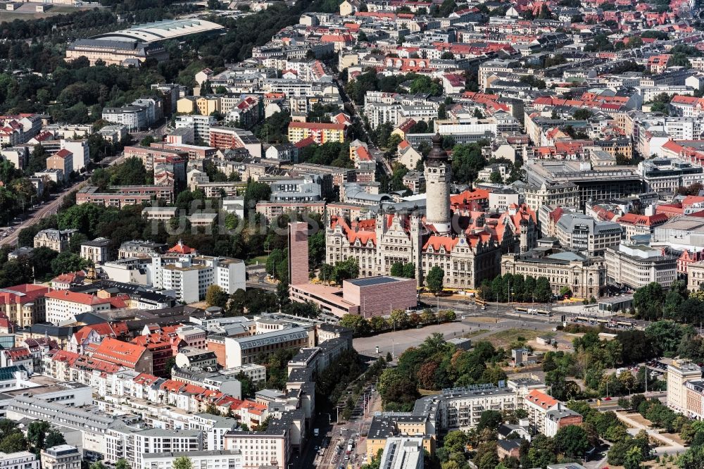 Leipzig von oben - Stadtzentrum im Innenstadtbereich in Leipzig im Bundesland Sachsen