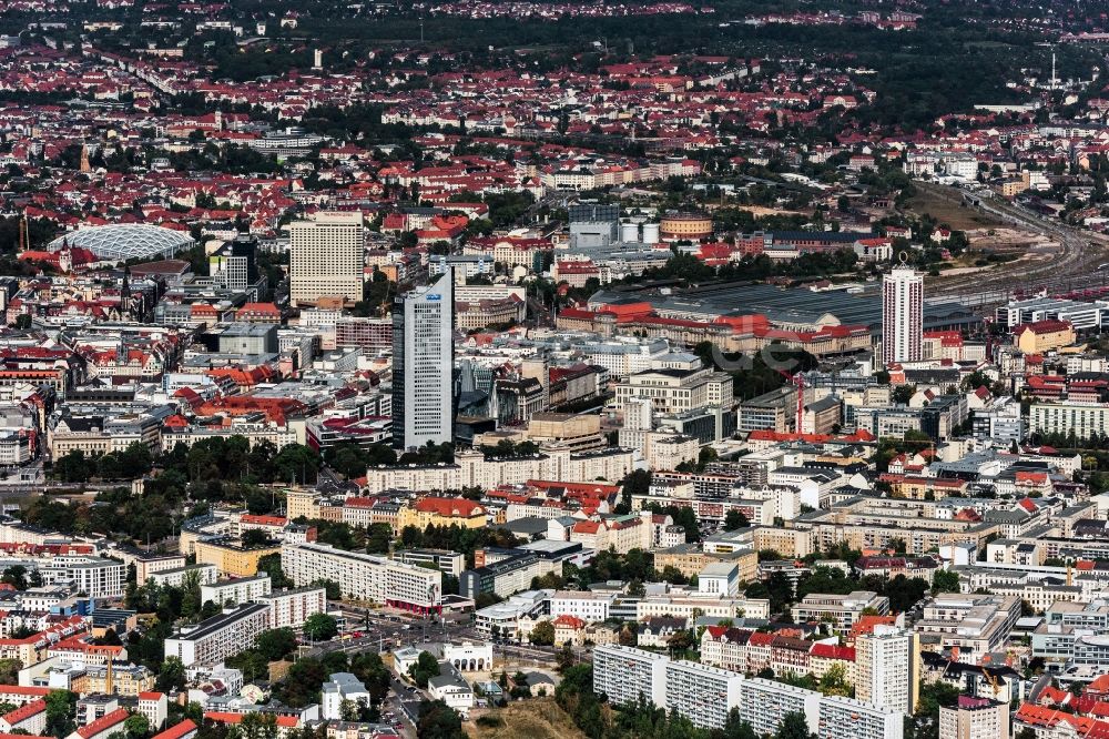 Leipzig von oben - Stadtzentrum im Innenstadtbereich in Leipzig im Bundesland Sachsen