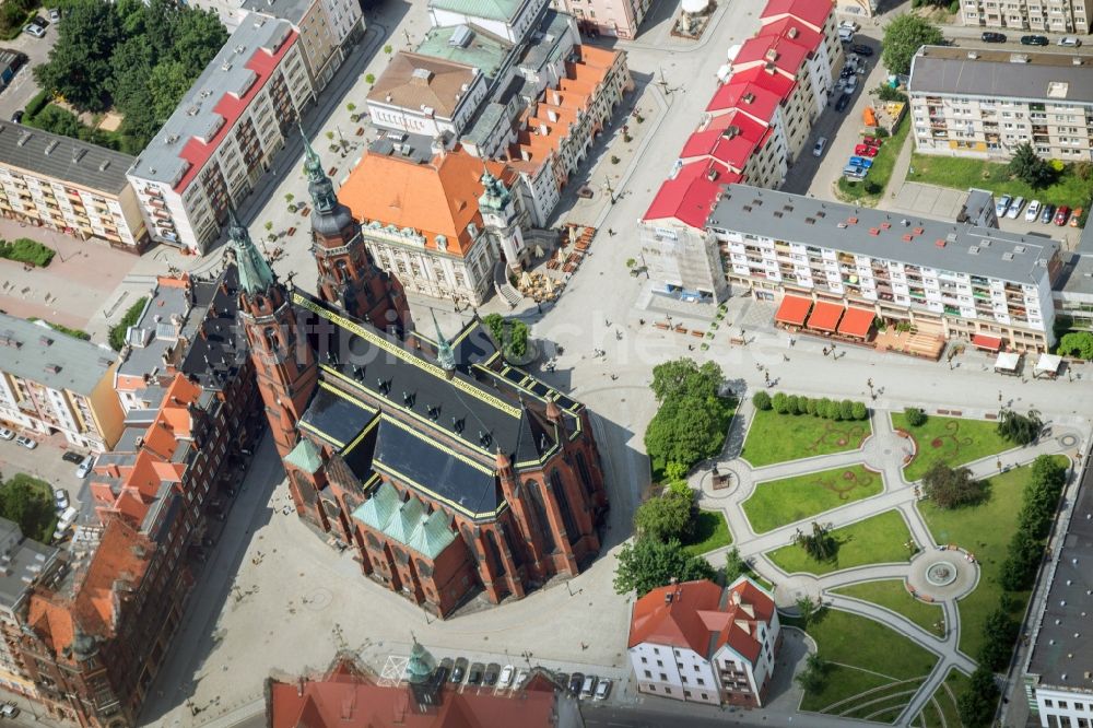 Liegnitz Legnica aus der Vogelperspektive: Stadtzentrum im Innenstadtbereich in Liegnitz Legnica in Niederschlesien, Polen