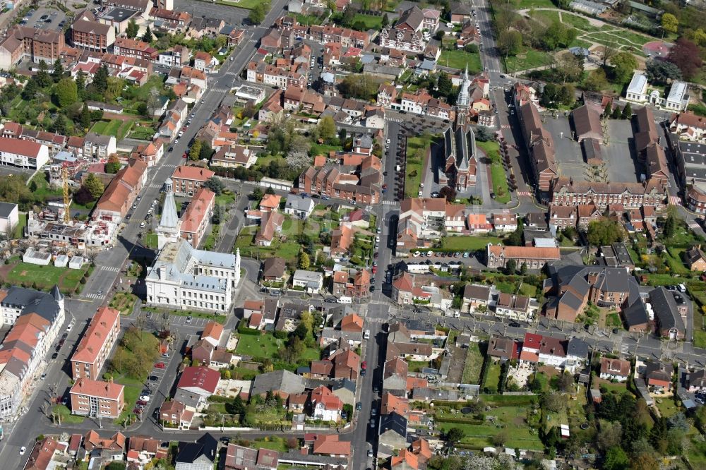 Luftaufnahme Lievin - Stadtzentrum im Innenstadtbereich in Lievin in Nord-Pas-de-Calais Picardie, Frankreich