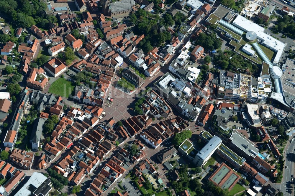 Luftaufnahme Lingen (Ems) - Stadtzentrum im Innenstadtbereich in Lingen (Ems) im Bundesland Niedersachsen