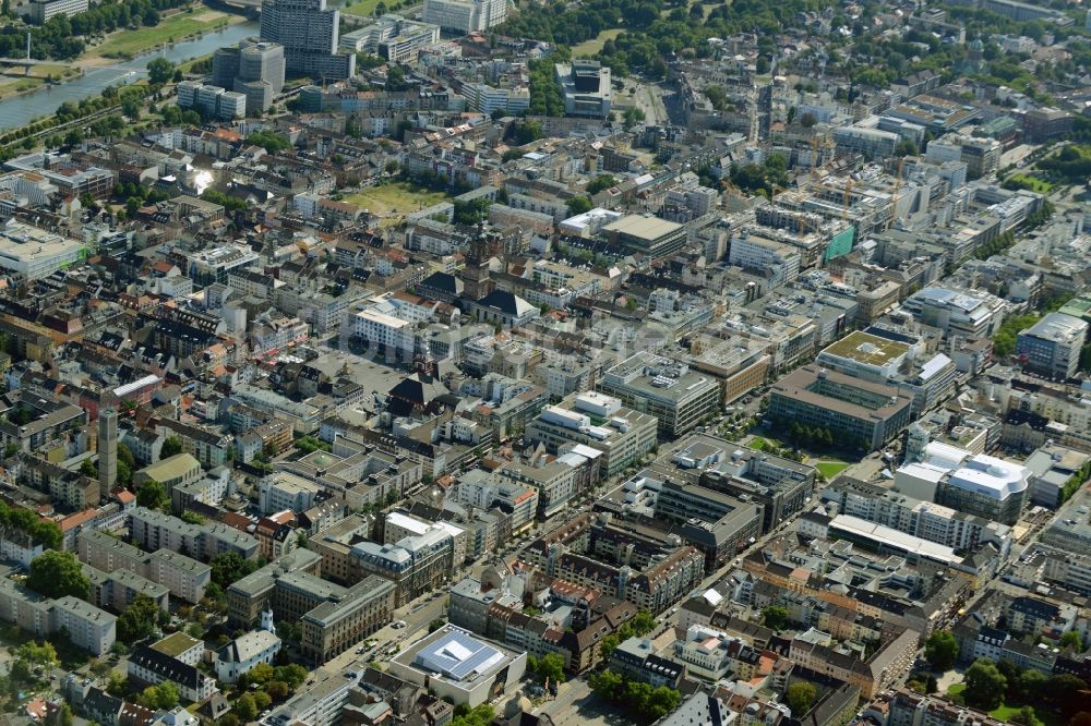 Luftbild Mannheim - Stadtzentrum im Innenstadtbereich in Mannheim im Bundesland Baden-Württemberg