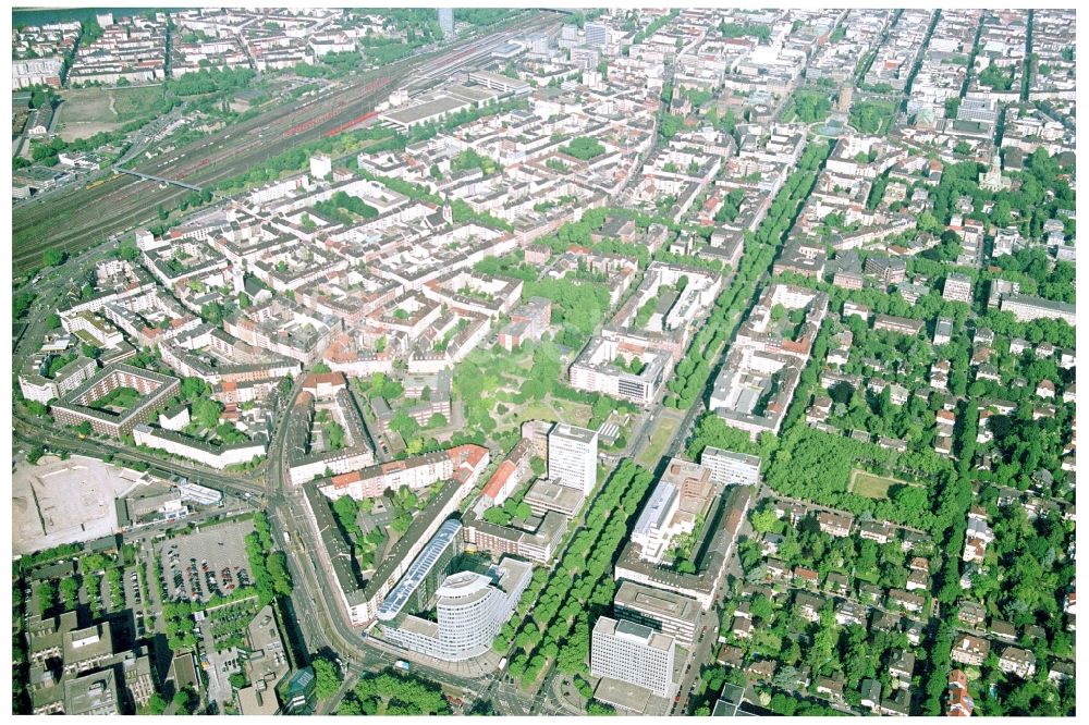 Mannheim von oben - Stadtzentrum im Innenstadtbereich in Mannheim im Bundesland Baden-Württemberg, Deutschland