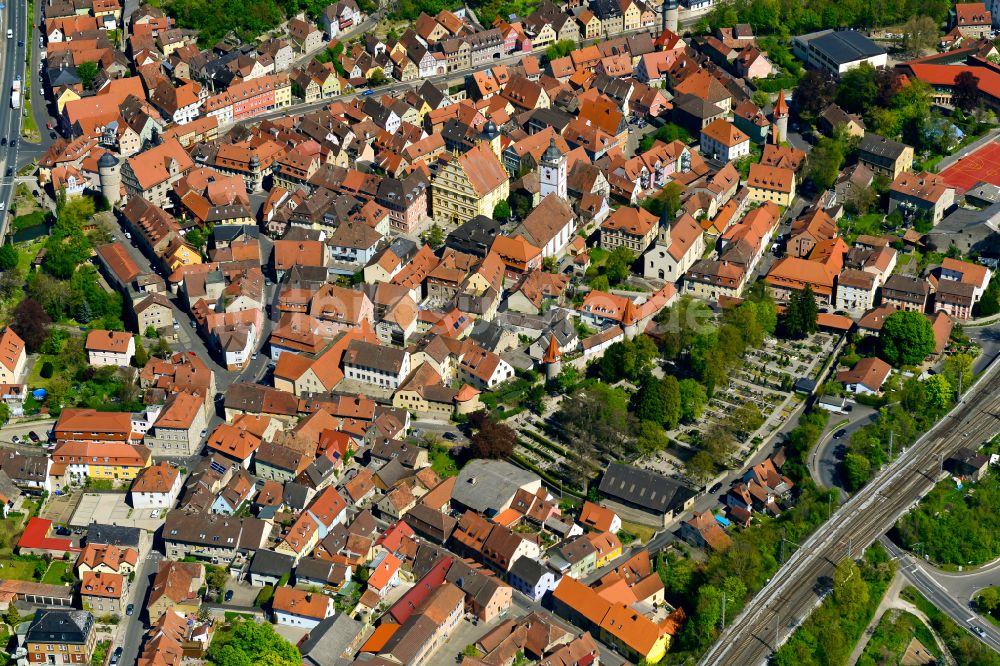 Luftbild Marktbreit - Stadtzentrum im Innenstadtbereich in Marktbreit im Bundesland Bayern, Deutschland