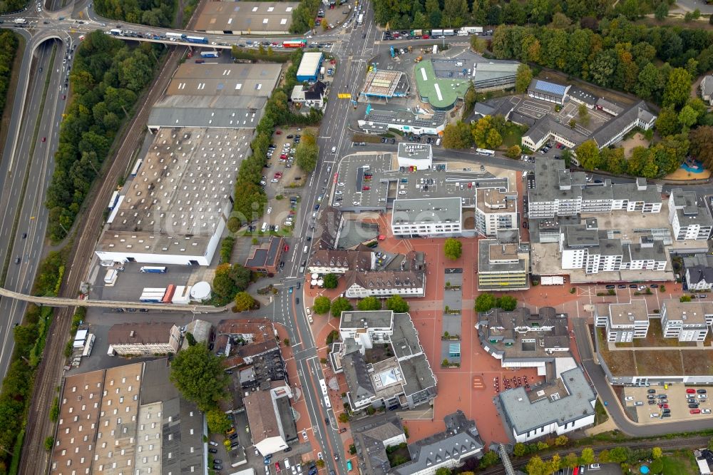 Luftbild Kreuztal - Stadtzentrum im Innenstadtbereich am Marktplatz in Kreuztal im Bundesland Nordrhein-Westfalen, Deutschland