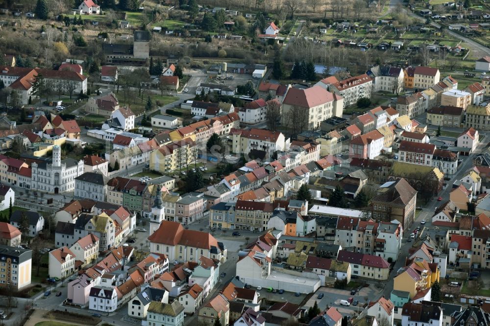 Meuselwitz aus der Vogelperspektive: Stadtzentrum im Innenstadtbereich in Meuselwitz im Bundesland Thüringen