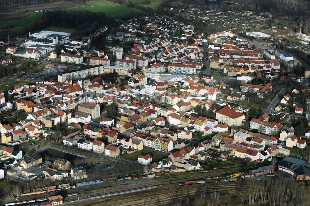 Luftaufnahme Meuselwitz - Stadtzentrum im Innenstadtbereich in Meuselwitz im Bundesland Thüringen