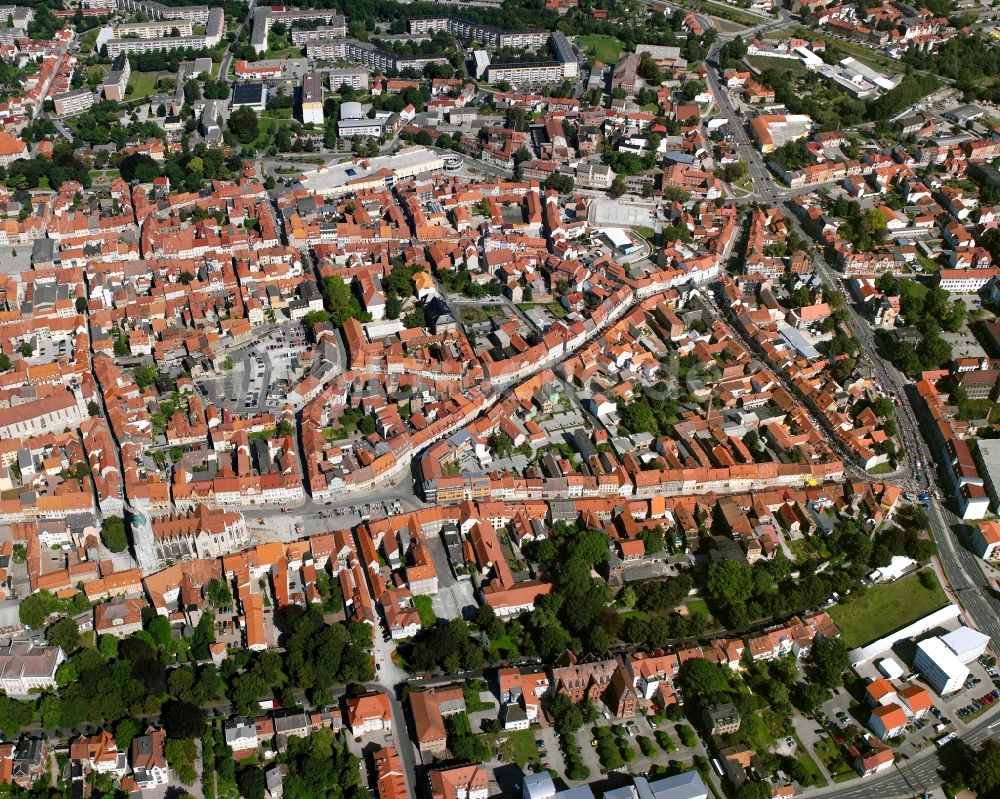 Luftbild Mühlhausen/Thüringen - Stadtzentrum im Innenstadtbereich in Mühlhausen im Bundesland Thüringen, Deutschland