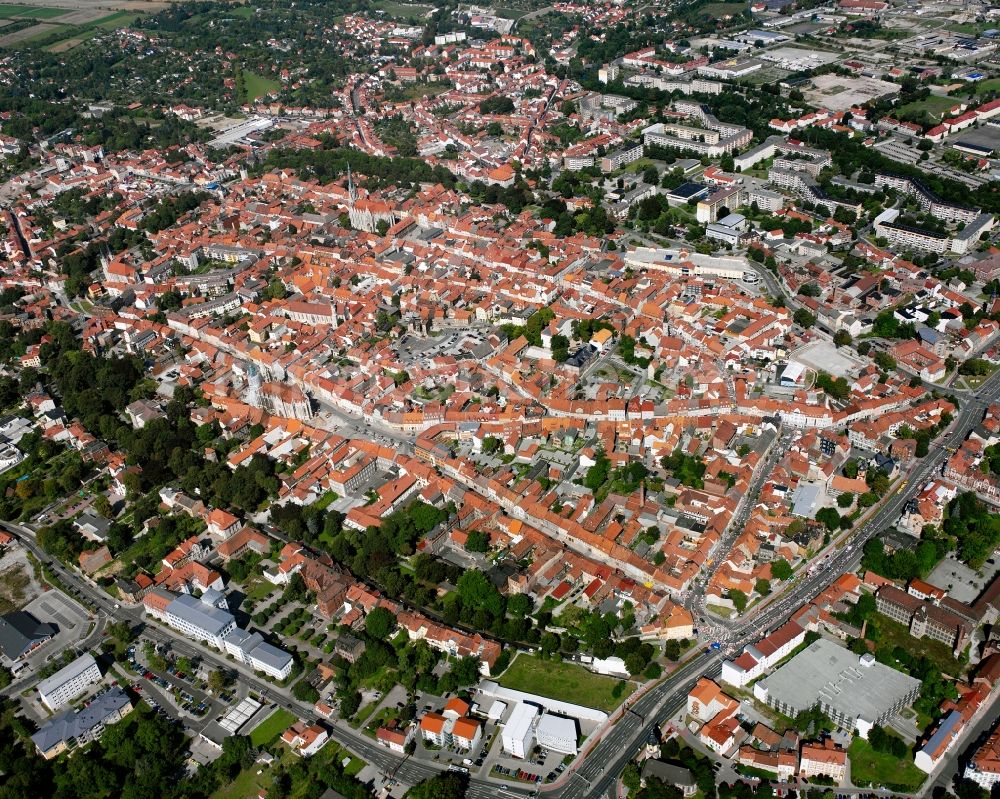 Luftaufnahme Mühlhausen/Thüringen - Stadtzentrum im Innenstadtbereich in Mühlhausen im Bundesland Thüringen, Deutschland