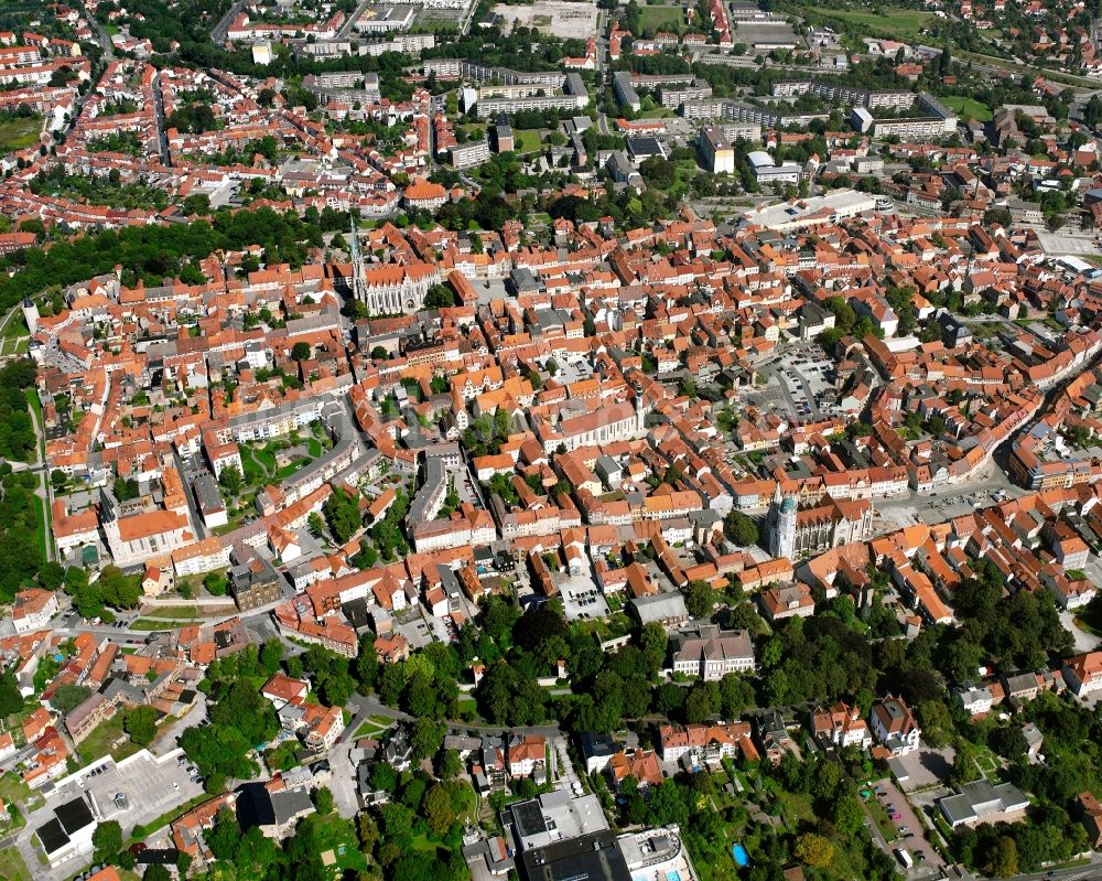 Mühlhausen/Thüringen von oben - Stadtzentrum im Innenstadtbereich in Mühlhausen im Bundesland Thüringen, Deutschland