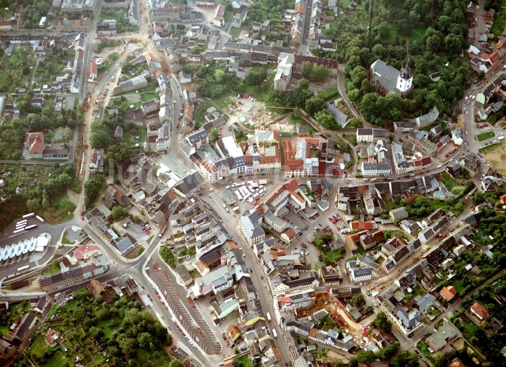 Mittweida aus der Vogelperspektive: Stadtzentrum im Innenstadtbereich in Mittweida im Bundesland Sachsen, Deutschland