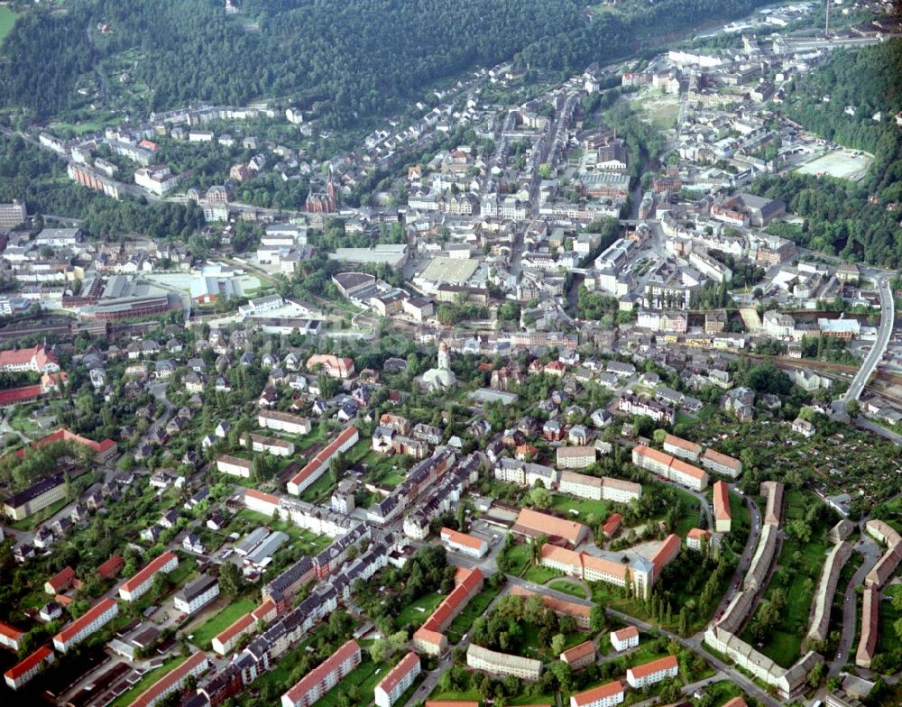 Mittweida von oben - Stadtzentrum im Innenstadtbereich in Mittweida im Bundesland Sachsen, Deutschland