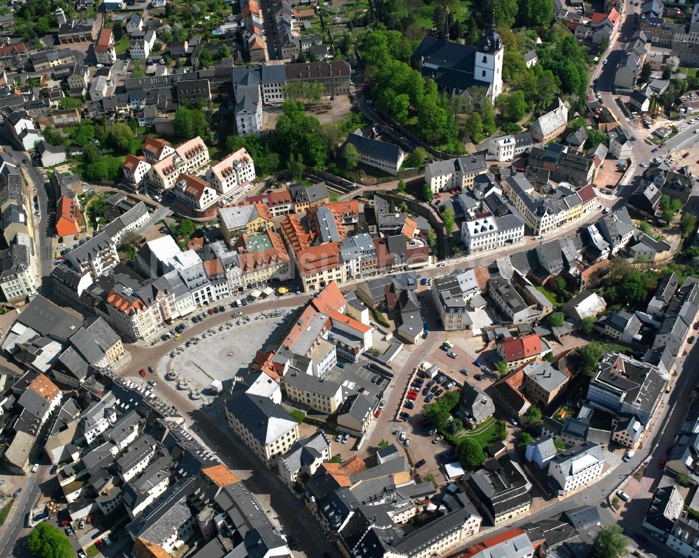 Mittweida aus der Vogelperspektive: Stadtzentrum im Innenstadtbereich in Mittweida im Bundesland Sachsen, Deutschland