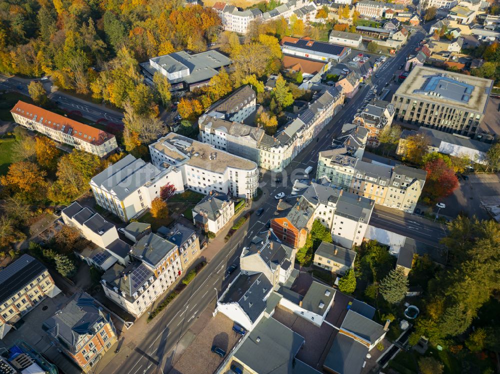 Mittweida von oben - Stadtzentrum im Innenstadtbereich in Mittweida im Bundesland Sachsen, Deutschland