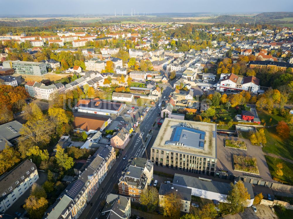 Mittweida aus der Vogelperspektive: Stadtzentrum im Innenstadtbereich in Mittweida im Bundesland Sachsen, Deutschland