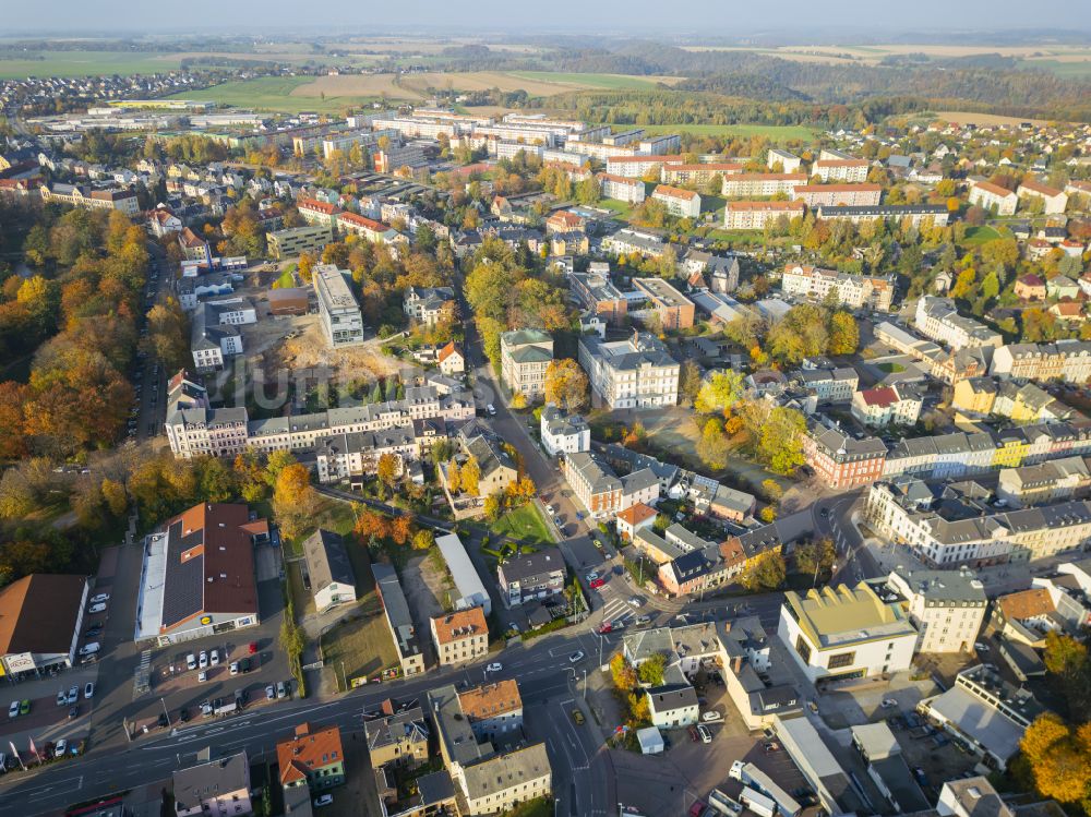 Luftaufnahme Mittweida - Stadtzentrum im Innenstadtbereich in Mittweida im Bundesland Sachsen, Deutschland