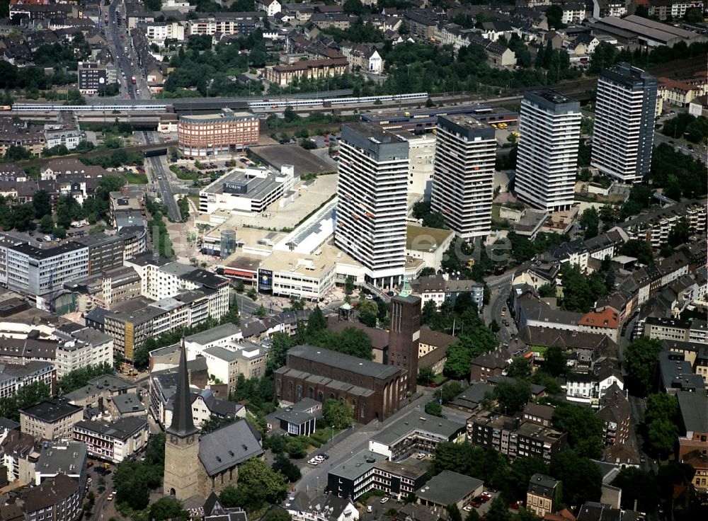 Luftaufnahme Mülheim an der Ruhr - Stadtzentrum im Innenstadtbereich in Mülheim an der Ruhr im Bundesland Nordrhein-Westfalen