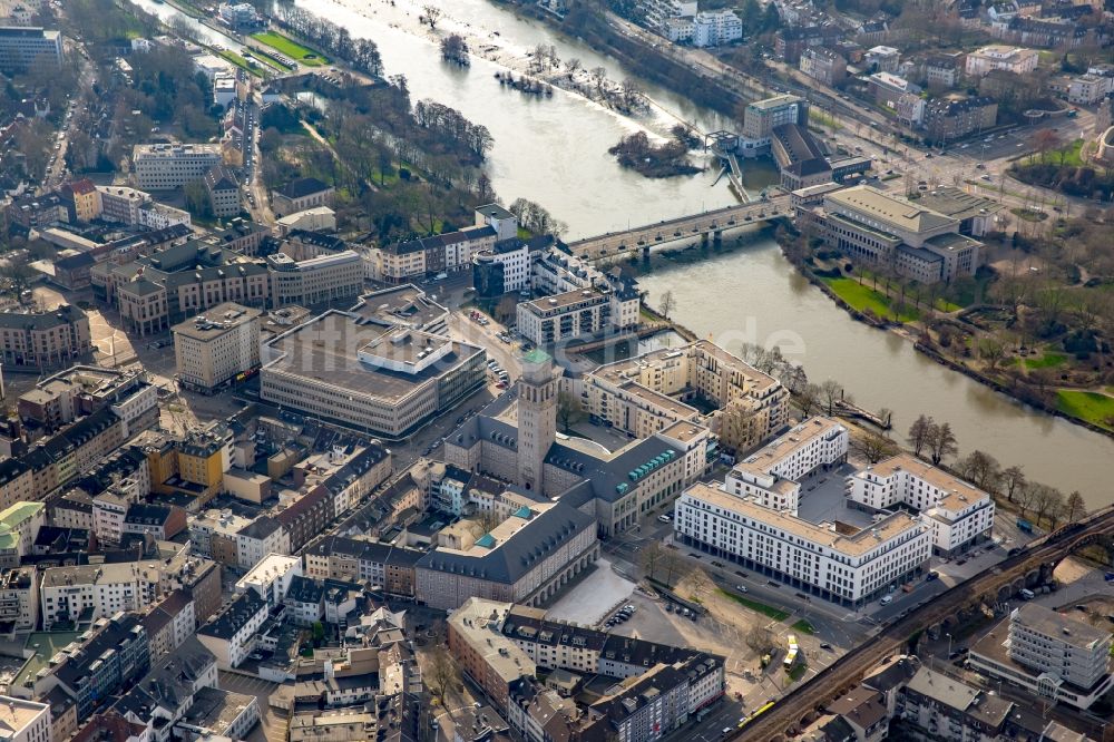 Luftbild Mülheim an der Ruhr - Stadtzentrum im Innenstadtbereich in Mülheim an der Ruhr im Bundesland Nordrhein-Westfalen