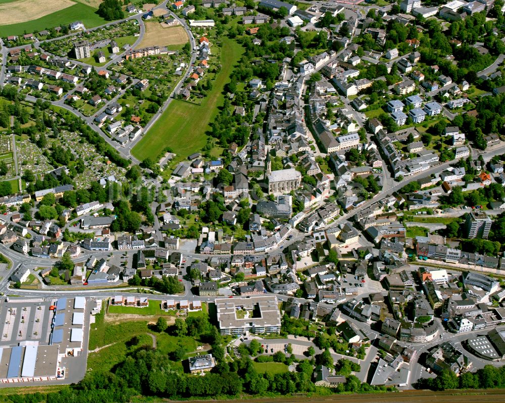 Münchberg von oben - Stadtzentrum im Innenstadtbereich in Münchberg im Bundesland Bayern, Deutschland