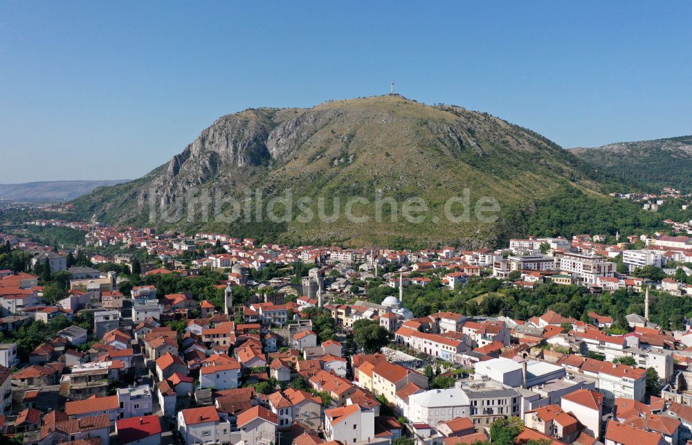 Luftbild Mostar - Stadtzentrum im Innenstadtbereich in Mostar in Federacija Bosne i Hercegovine, Bosnien und Herzegowina