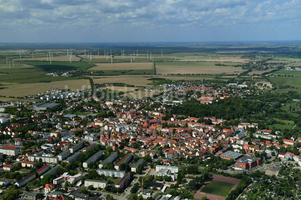 Nauen von oben - Stadtzentrum im Innenstadtbereich in Nauen im Bundesland Brandenburg, Deutschland