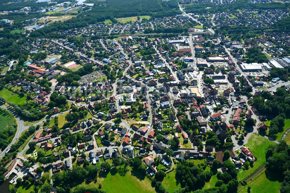 Niederlangen aus der Vogelperspektive: Stadtzentrum im Innenstadtbereich in Niederlangen im Bundesland Niedersachsen, Deutschland