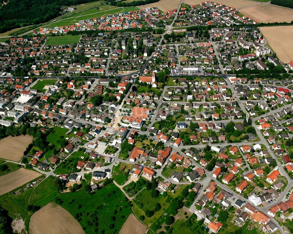 Oberlauchringen aus der Vogelperspektive: Stadtzentrum im Innenstadtbereich in Oberlauchringen im Bundesland Baden-Württemberg, Deutschland