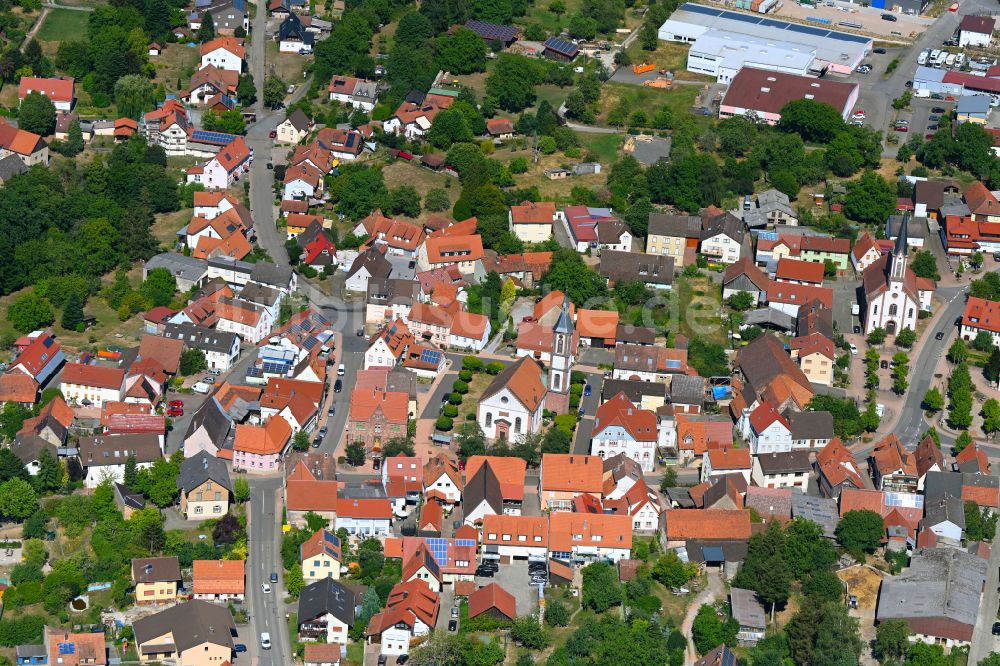 Luftbild Oberschwarzach - Stadtzentrum im Innenstadtbereich in Oberschwarzach im Bundesland Baden-Württemberg, Deutschland