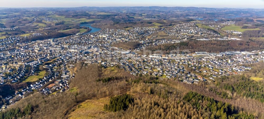 Luftaufnahme Olpe - Stadtzentrum im Innenstadtbereich in Olpe im Bundesland Nordrhein-Westfalen, Deutschland