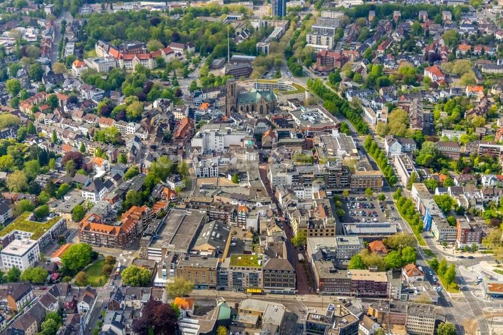 Luftaufnahme Gelsenkirchen - Stadtzentrum im Innenstadtbereich im Ortsteil Buer in Gelsenkirchen im Bundesland Nordrhein-Westfalen, Deutschland