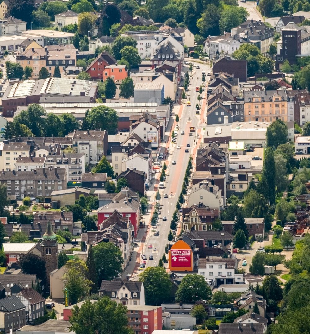 Gevelsberg von oben - Stadtzentrum im Innenstadtbereich im Ortsteil Heck in Gevelsberg im Bundesland Nordrhein-Westfalen - NRW, Deutschland