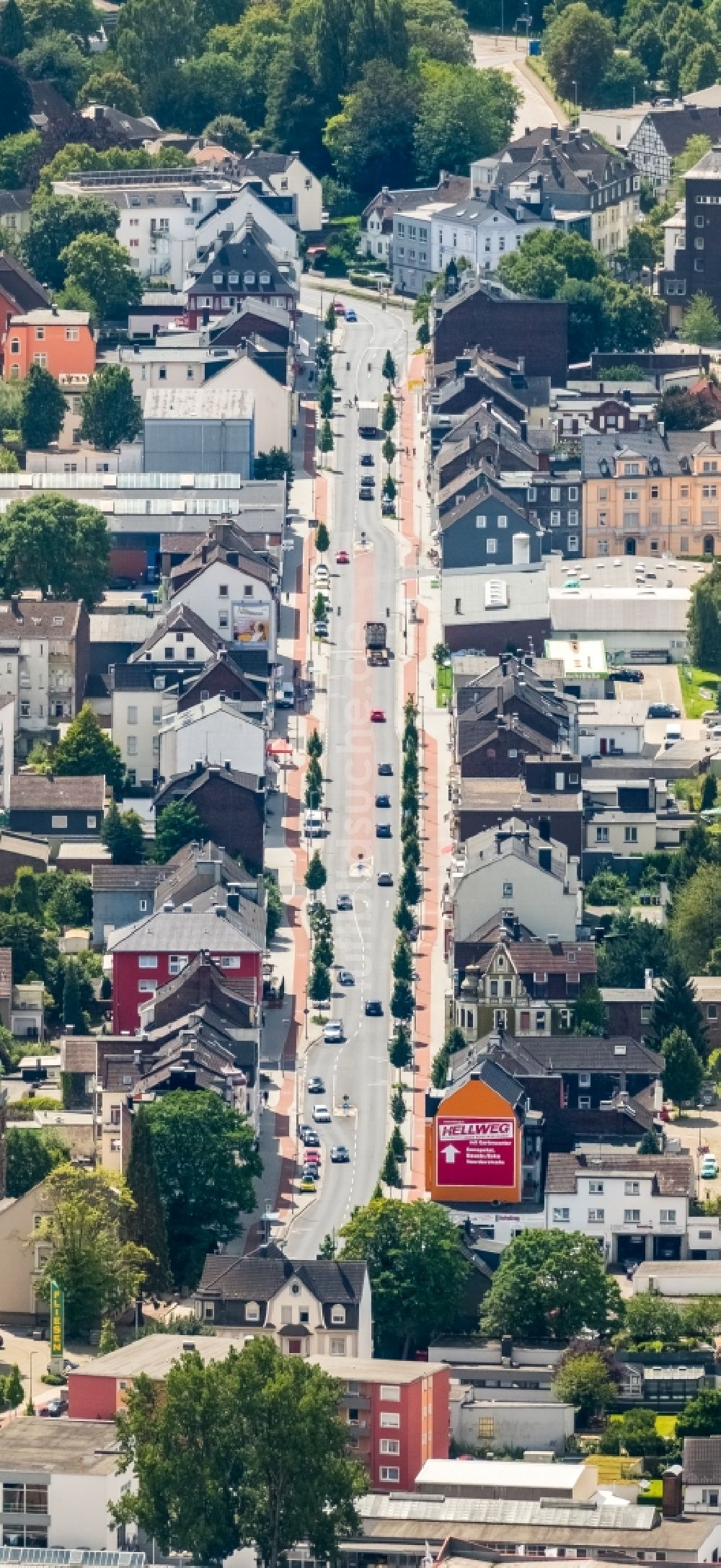 Luftbild Gevelsberg - Stadtzentrum im Innenstadtbereich im Ortsteil Heck in Gevelsberg im Bundesland Nordrhein-Westfalen - NRW, Deutschland