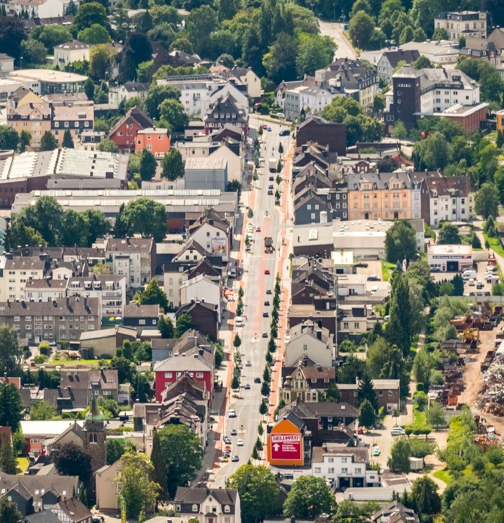 Luftaufnahme Gevelsberg - Stadtzentrum im Innenstadtbereich im Ortsteil Heck in Gevelsberg im Bundesland Nordrhein-Westfalen - NRW, Deutschland