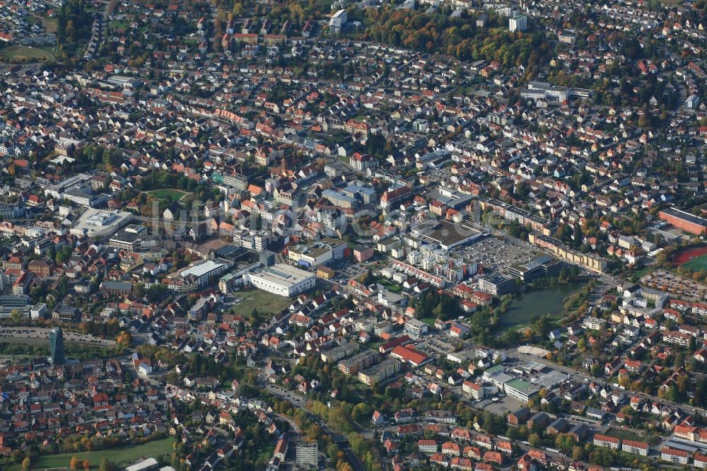 Luftbild Villingen-Schwenningen - Stadtzentrum im Innenstadtbereich vom Ortsteil Schwenningen in Villingen-Schwenningen im Bundesland Baden-Württemberg, Deutschland