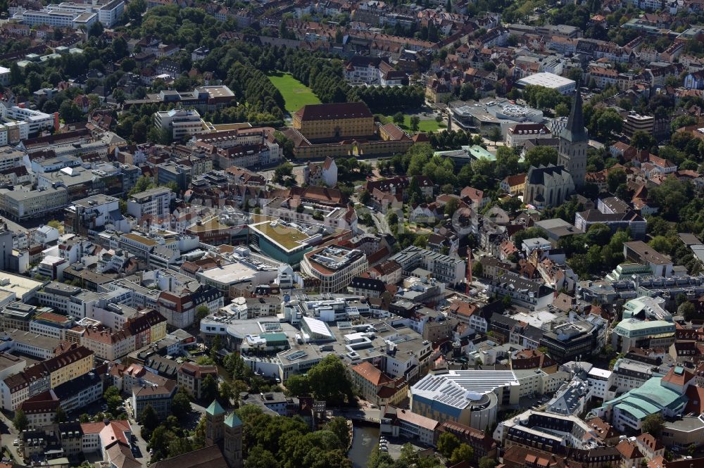 Osnabrück von oben - Stadtzentrum im Innenstadtbereich von Osnabrück im Bundesland Niedersachsen