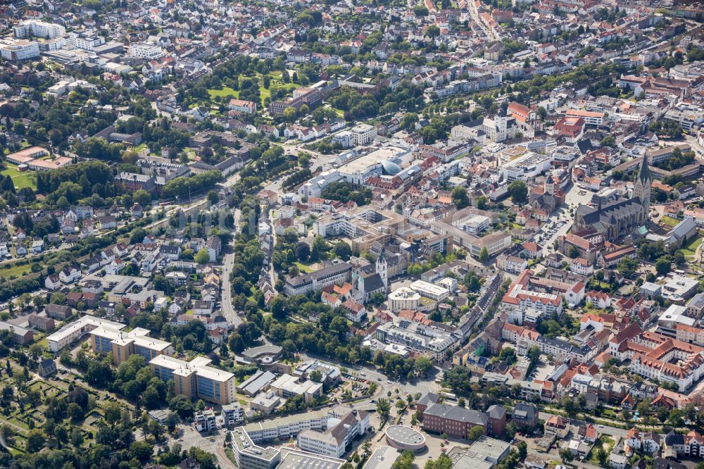 Paderborn von oben - Stadtzentrum im Innenstadtbereich in Paderborn im Bundesland Nordrhein-Westfalen, Deutschland