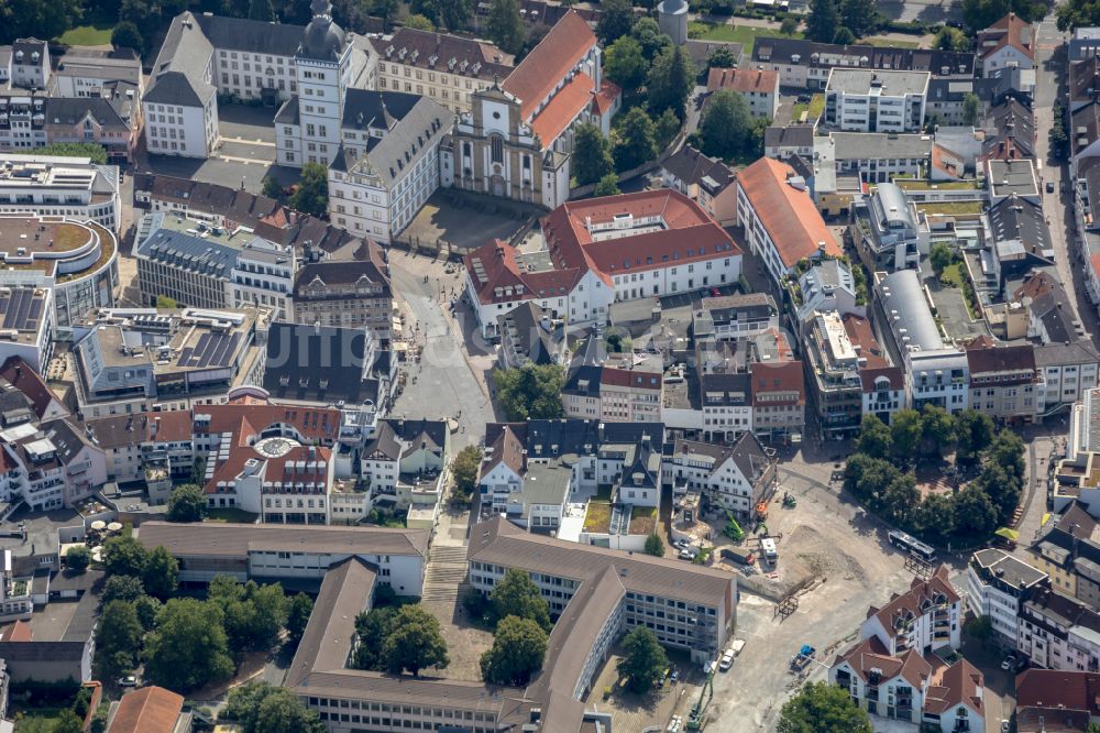 Paderborn von oben - Stadtzentrum im Innenstadtbereich in Paderborn im Bundesland Nordrhein-Westfalen, Deutschland